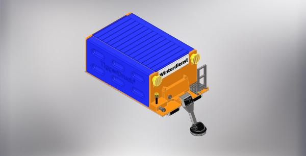 Abrollbehälter Streuautomat