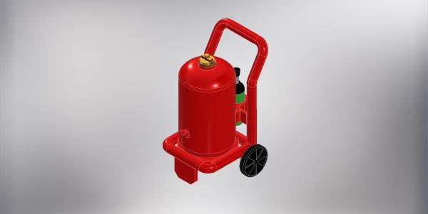 Fahrbarer Pulverlöscher